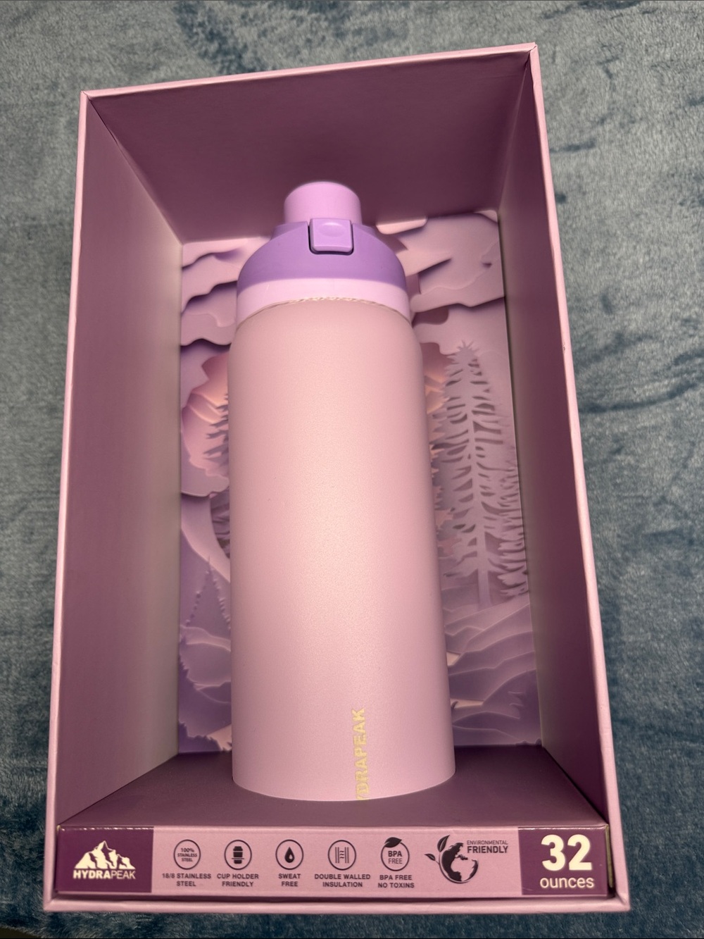 Hydrapeak 32oz Pink & Lavender Insulated Water Bottle